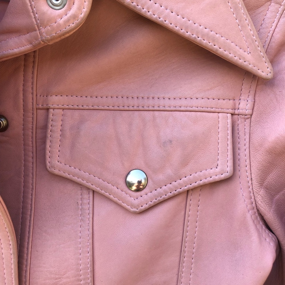 Baby pink leather jacket - Picture 5 of 13